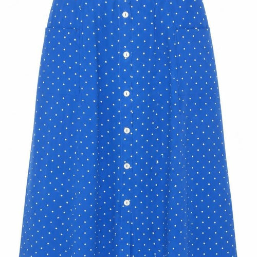 Miss Selfridge Women Blue Polka Dot A-Line Skirt Size 14