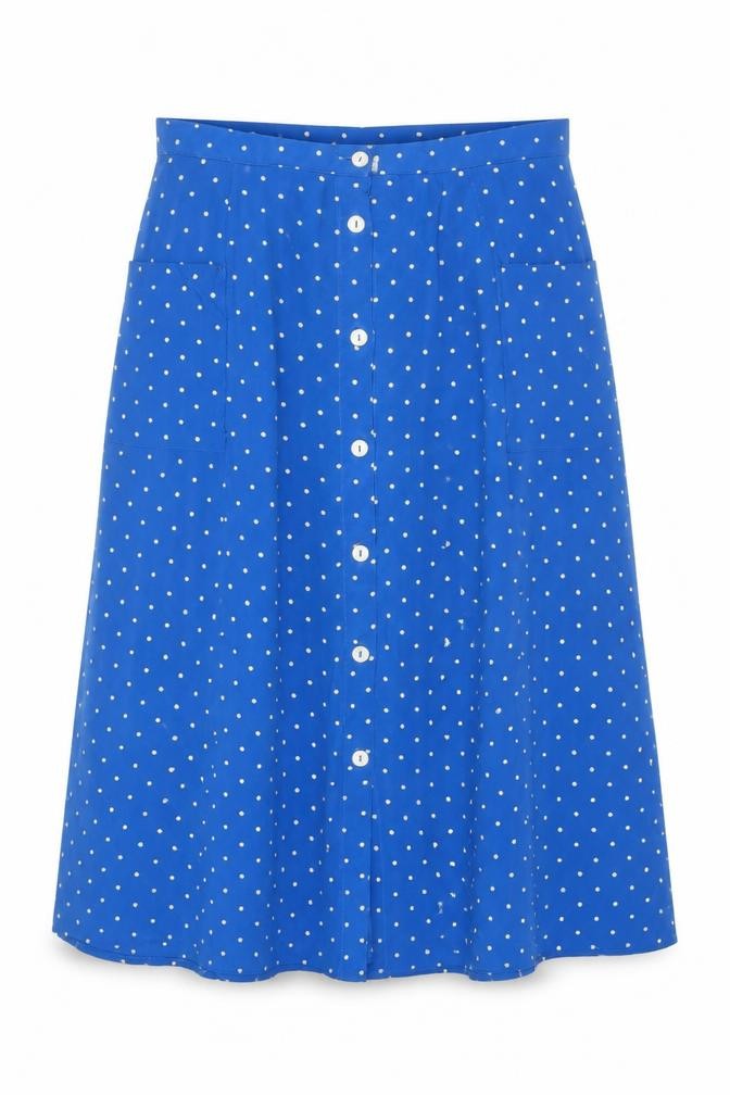 Miss Selfridge Women Blue Polka Dot A-Line Skirt Size 14