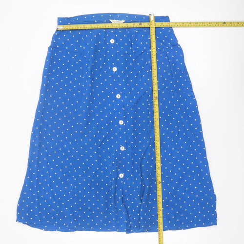 Miss Selfridge Women Blue Polka Dot A-Line Skirt Size 14
