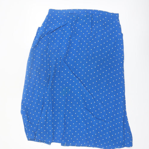 Miss Selfridge Women Blue Polka Dot A-Line Skirt Size 14