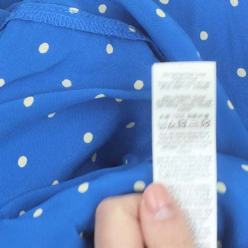Miss Selfridge Women Blue Polka Dot A-Line Skirt Size 14