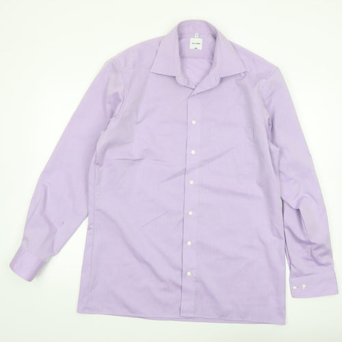 Olymp Men's Purple 16in Regular Fit Long Sleeve Button-Up Shirt