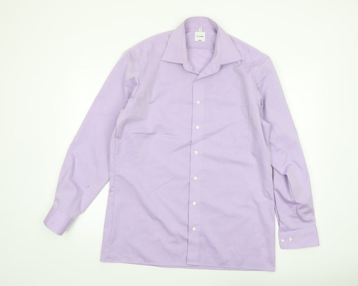 Olymp Men's Purple 16in Regular Fit Long Sleeve Button-Up Shirt