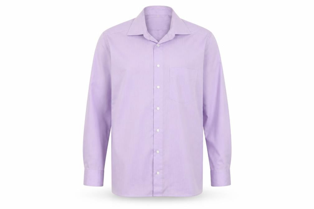 Front view of Olymp Men's Purple 16in Regular Fit Long Sleeve Button-Up Shirt