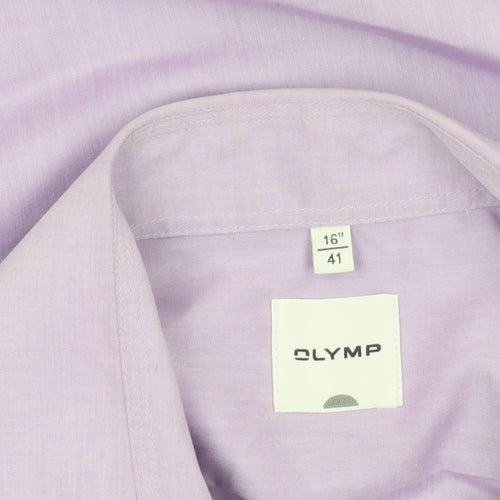Olymp Men's Purple 16in Regular Fit Long Sleeve Button-Up Shirt