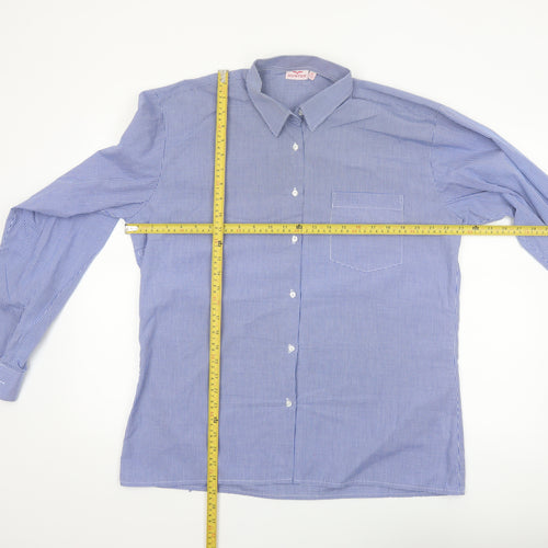 Hunter Men's Blue Check Long Sleeve Button-Up Shirt Size 44