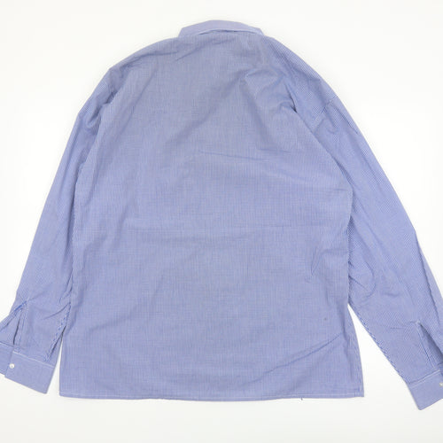 Hunter Men's Blue Check Long Sleeve Button-Up Shirt Size 44