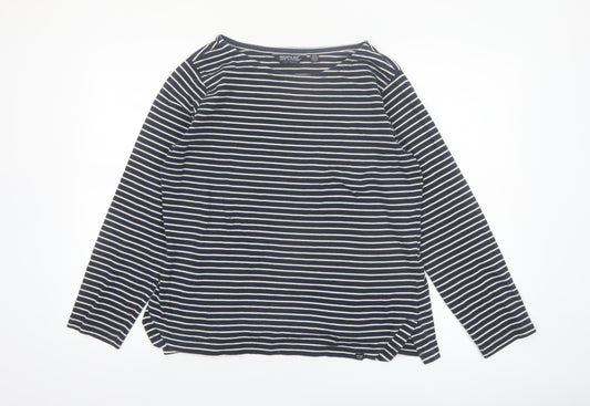 Regatta Womens Blue Striped Long Sleeve Cotton T-Shirt Size 16