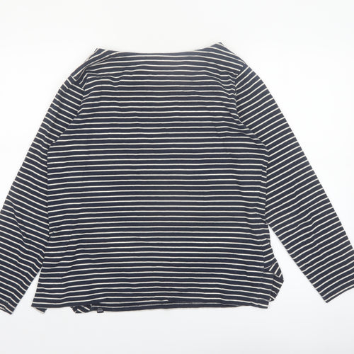 Regatta Womens Blue Striped Long Sleeve Cotton T-Shirt Size 16