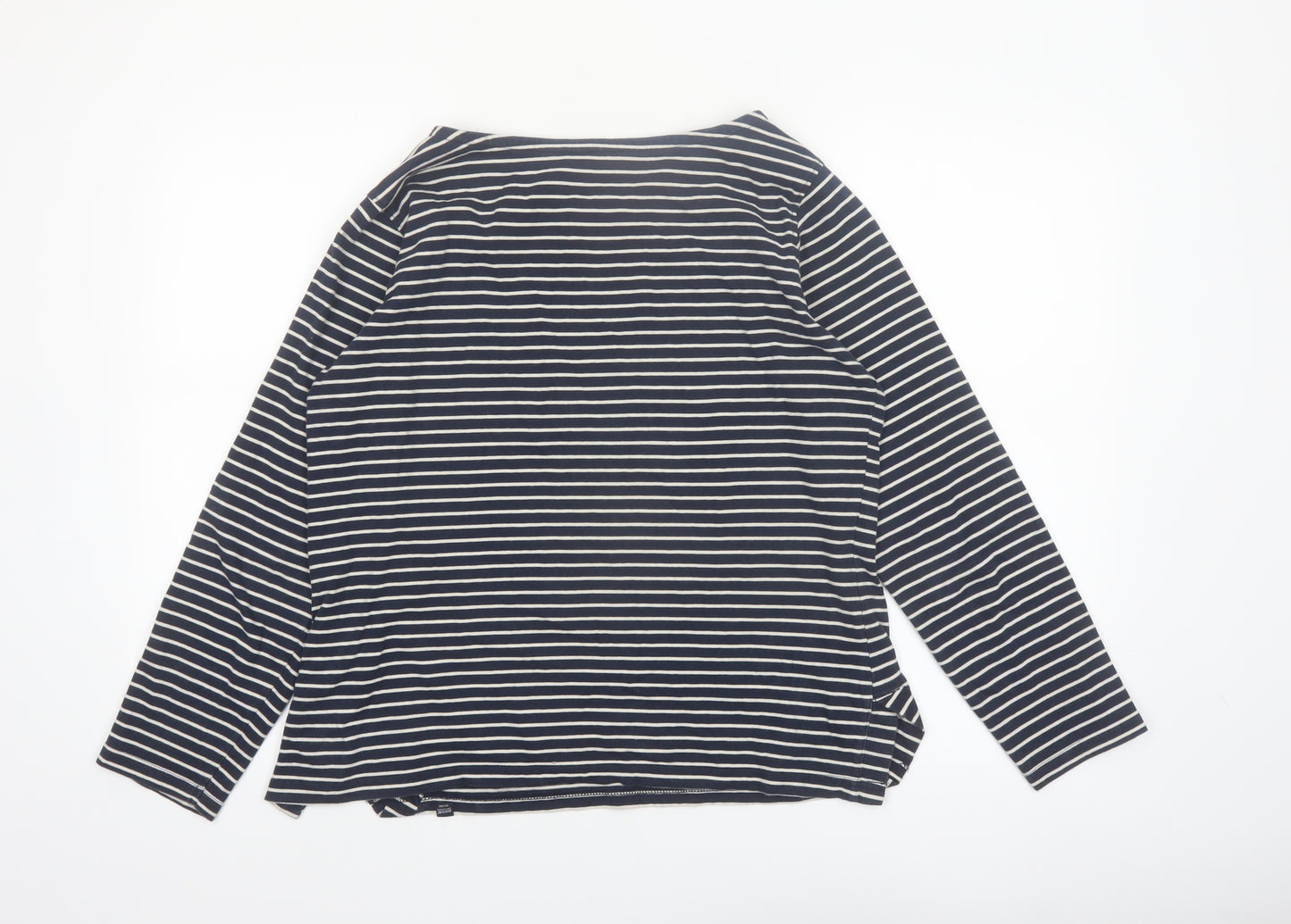 Regatta Womens Blue Striped Long Sleeve Cotton T-Shirt Size 16