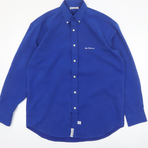 Ben Sherman Men Blue Long Sleeve Button-Down Regular Fit Shirt M