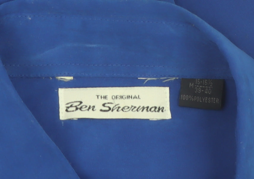 Ben Sherman Men Blue Long Sleeve Button-Down Regular Fit Shirt M