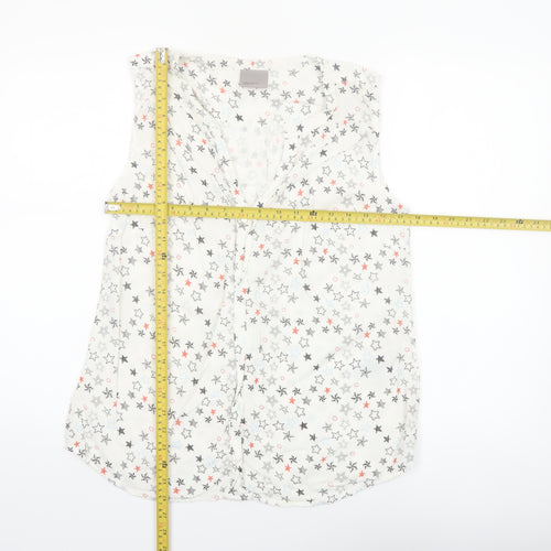 Vero Moda Women's White Star Print Sleeveless Viscose Blouse L