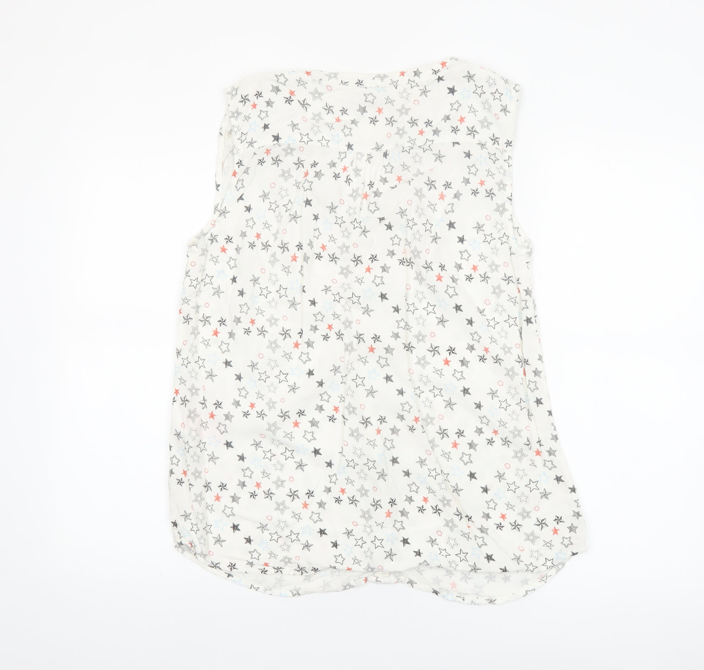 Vero Moda Women's White Star Print Sleeveless Viscose Blouse L