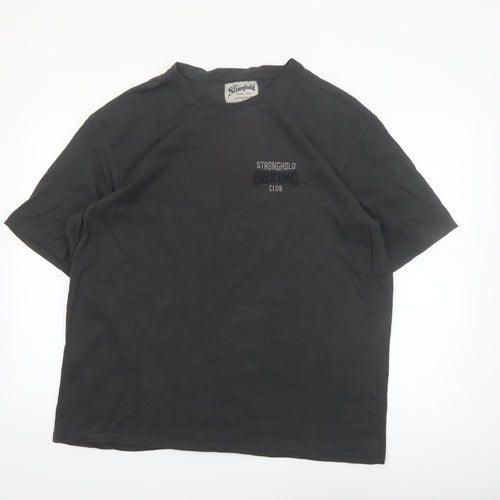 The Stronghold Men's Black XL Relaxed Fit Boxing Club T-Shirt