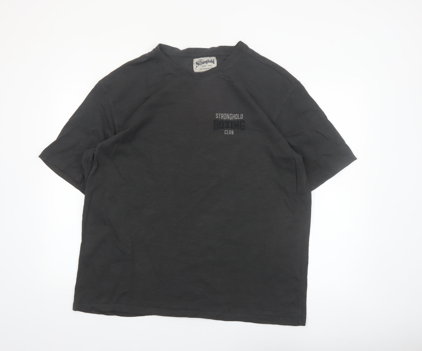 The Stronghold Men's Black XL Relaxed Fit Boxing Club T-Shirt