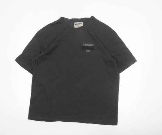 The Stronghold Men's Black XL Relaxed Fit Boxing Club T-Shirt
