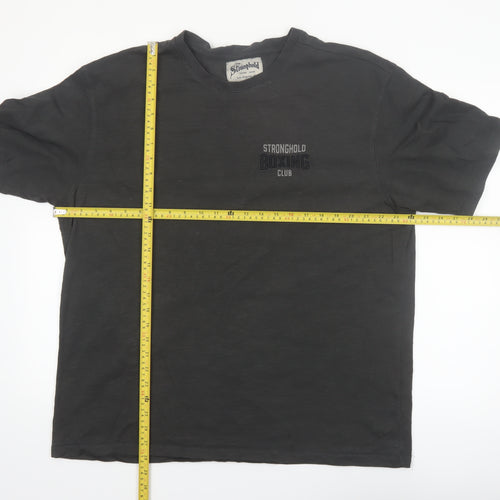 The Stronghold Men's Black XL Relaxed Fit Boxing Club T-Shirt