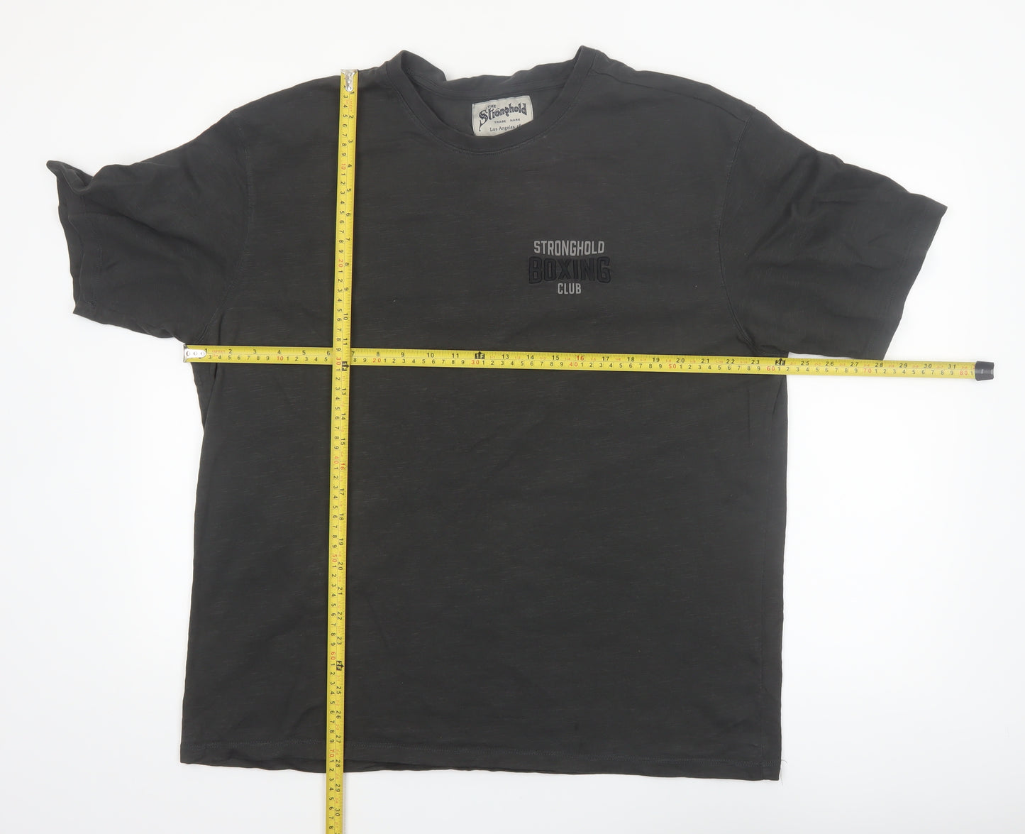 The Stronghold Men's Black XL Relaxed Fit Boxing Club T-Shirt