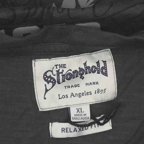 The Stronghold Men's Black XL Relaxed Fit Boxing Club T-Shirt