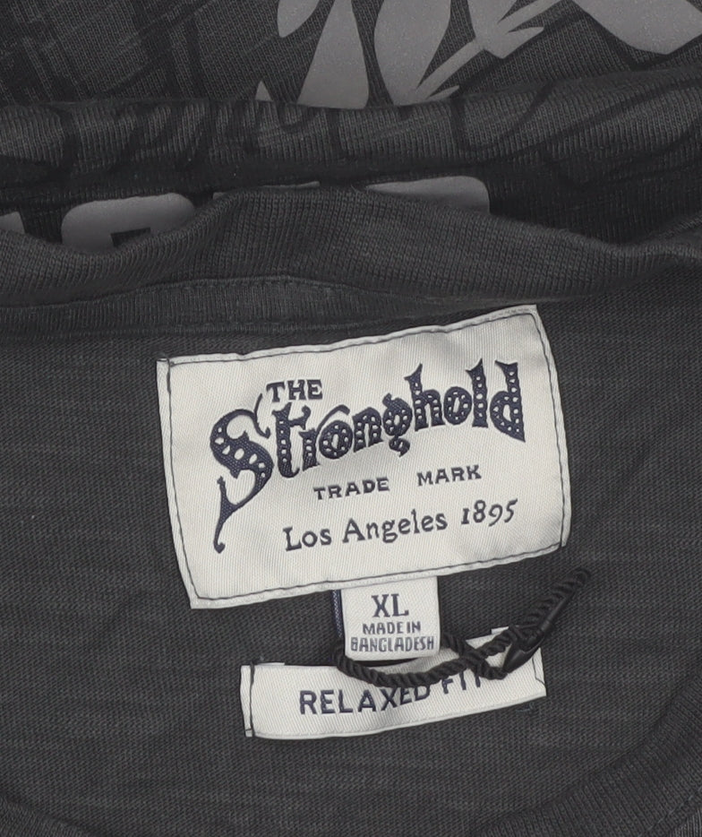 The Stronghold Men's Black XL Relaxed Fit Boxing Club T-Shirt