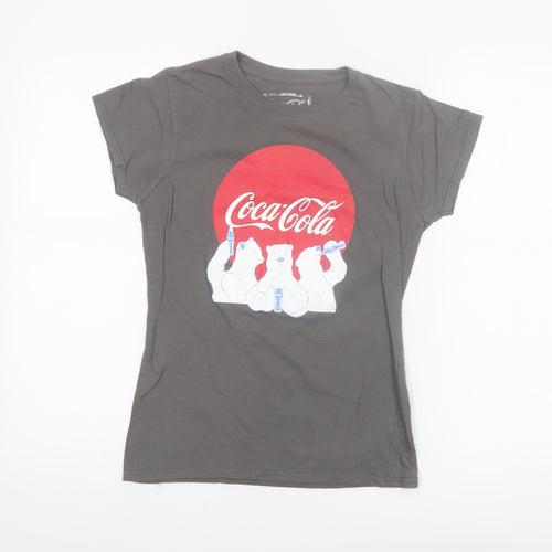 Coca-Cola Womens Grey Polar Bear Graphic T-Shirt Size S