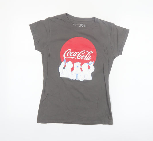 Coca-Cola Womens Grey Polar Bear Graphic T-Shirt Size S