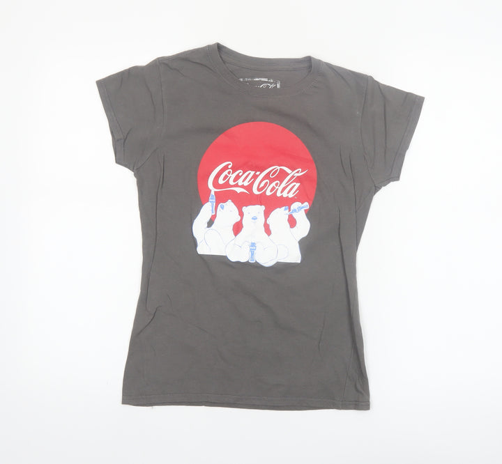 Coca-Cola Womens Grey Polar Bear Graphic T-Shirt Size S