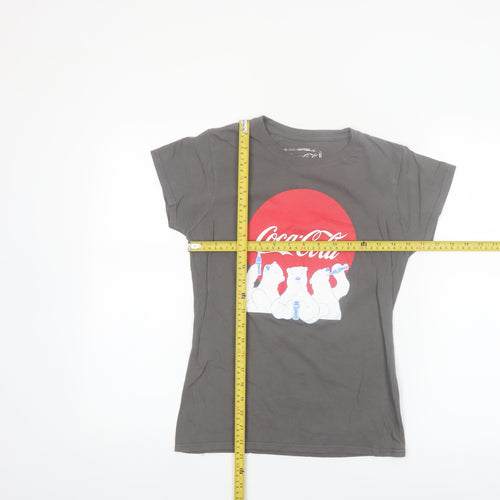 Coca-Cola Womens Grey Polar Bear Graphic T-Shirt Size S