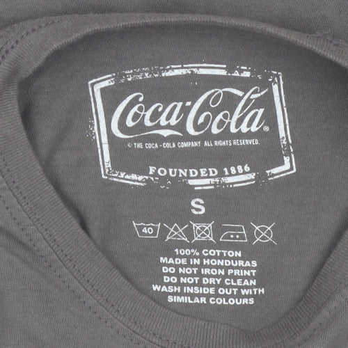 Coca-Cola Womens Grey Polar Bear Graphic T-Shirt Size S