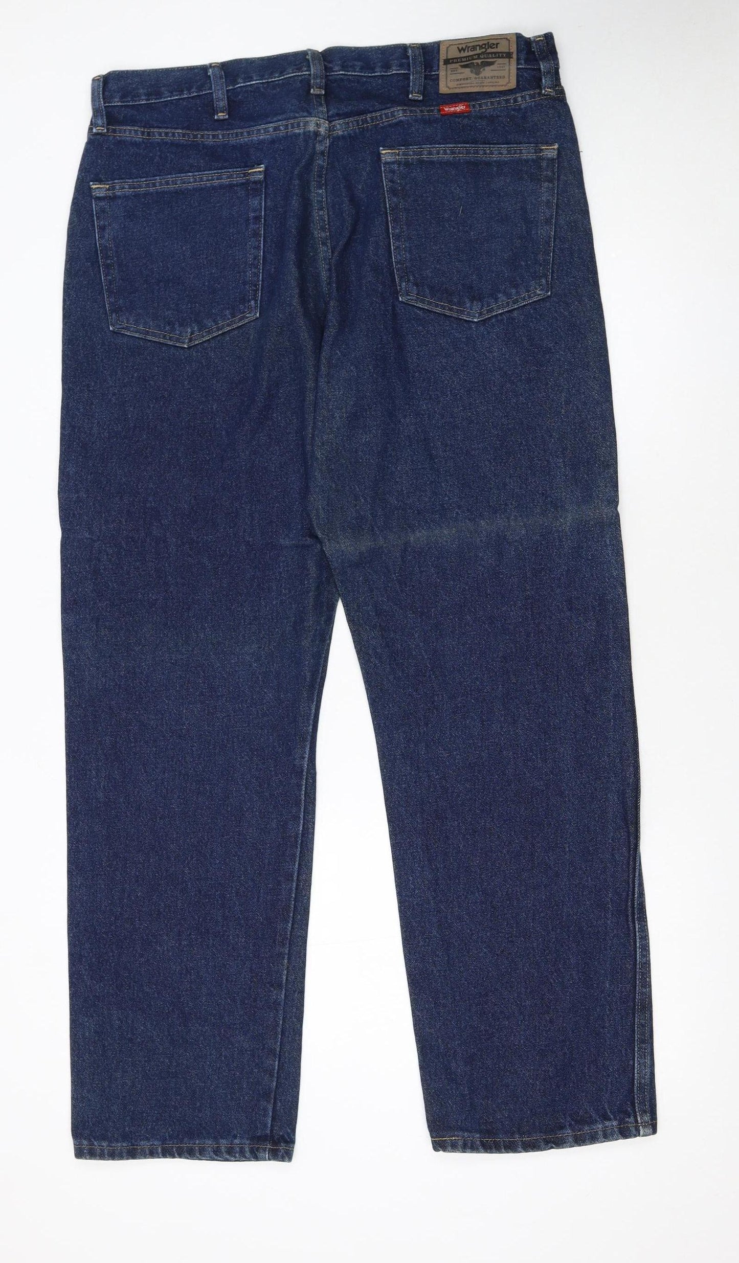 Wrangler Men's Blue Regular Fit Straight Leg Jeans 36x30