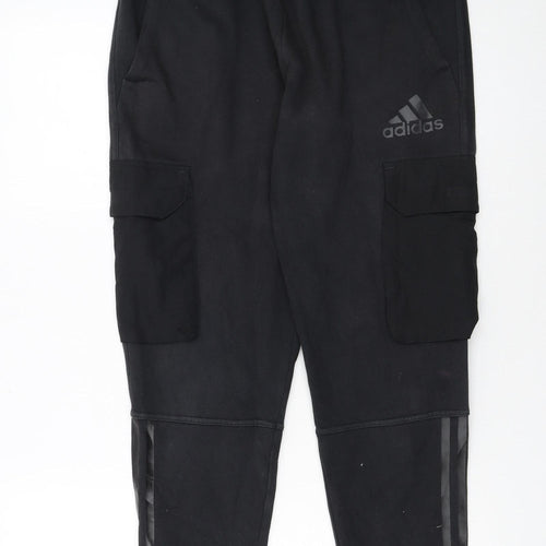 Adidas Men’s Black Cargo Jogger Trousers S Regular Fit
