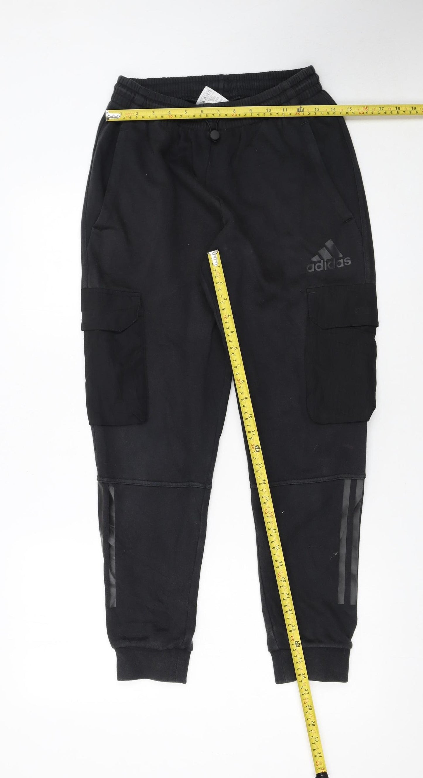 Adidas Men’s Black Cargo Jogger Trousers S Regular Fit