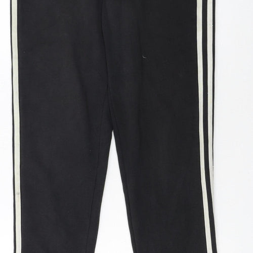 Adidas Men's Black S Jogger Trousers with White Stripes