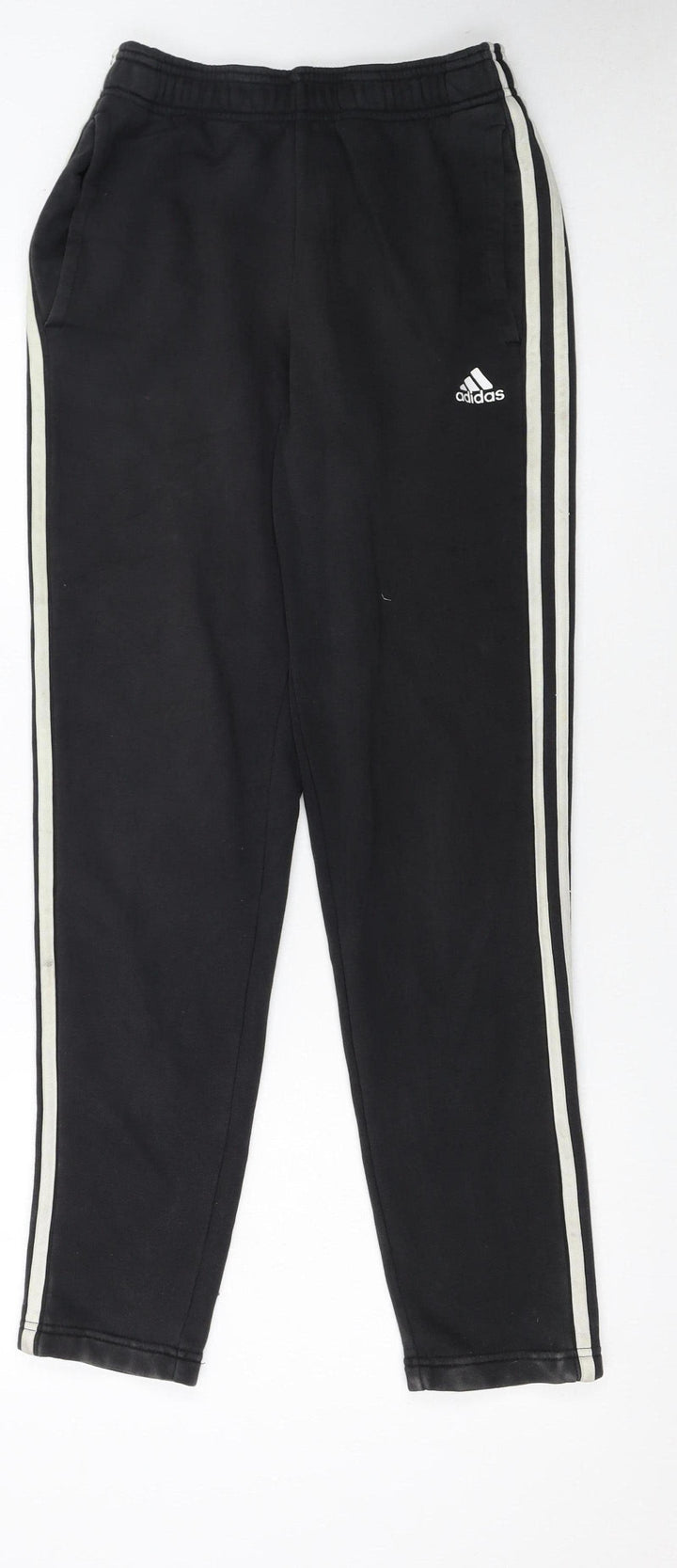 Adidas Men's Black S Jogger Trousers with White Stripes