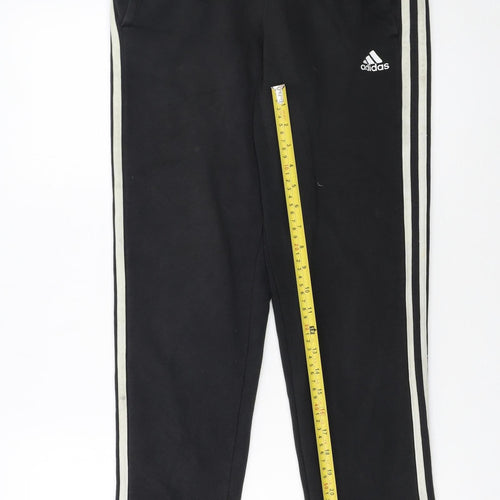 Adidas Men's Black S Jogger Trousers with White Stripes