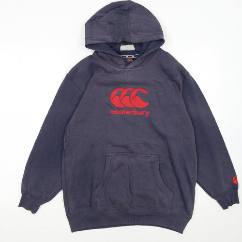 Canterbury Boys Blue Pullover Hoodie 14 Years Regular Fit Rugby Logo Sweatshirt