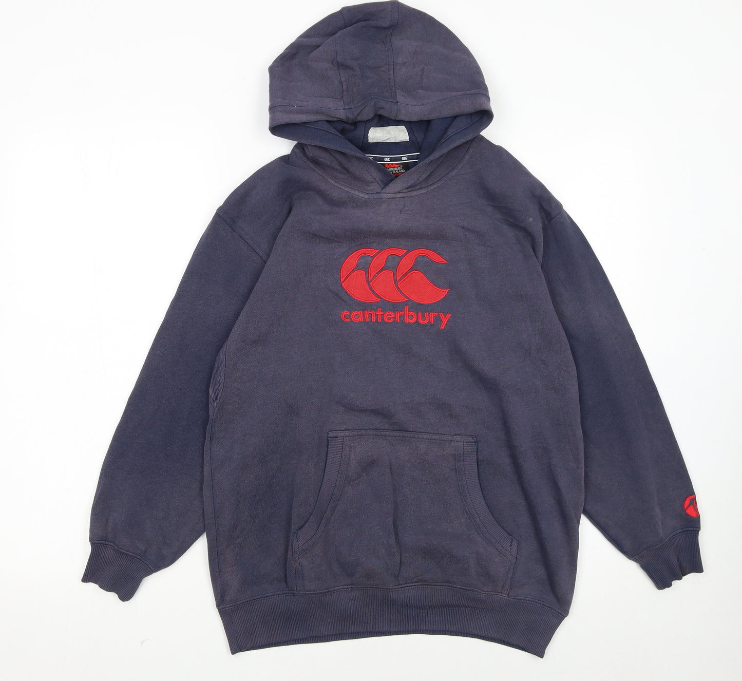 Canterbury Boys Blue Pullover Hoodie 14 Years Regular Fit Rugby Logo Sweatshirt