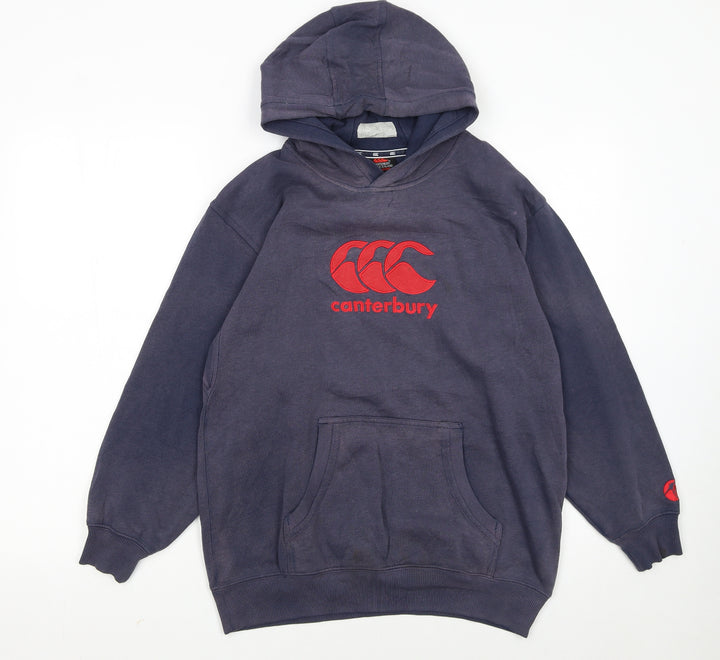 Canterbury Boys Blue Pullover Hoodie 14 Years Regular Fit Rugby Logo Sweatshirt
