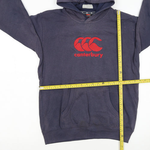 Canterbury Boys Blue Pullover Hoodie 14 Years Regular Fit Rugby Logo Sweatshirt