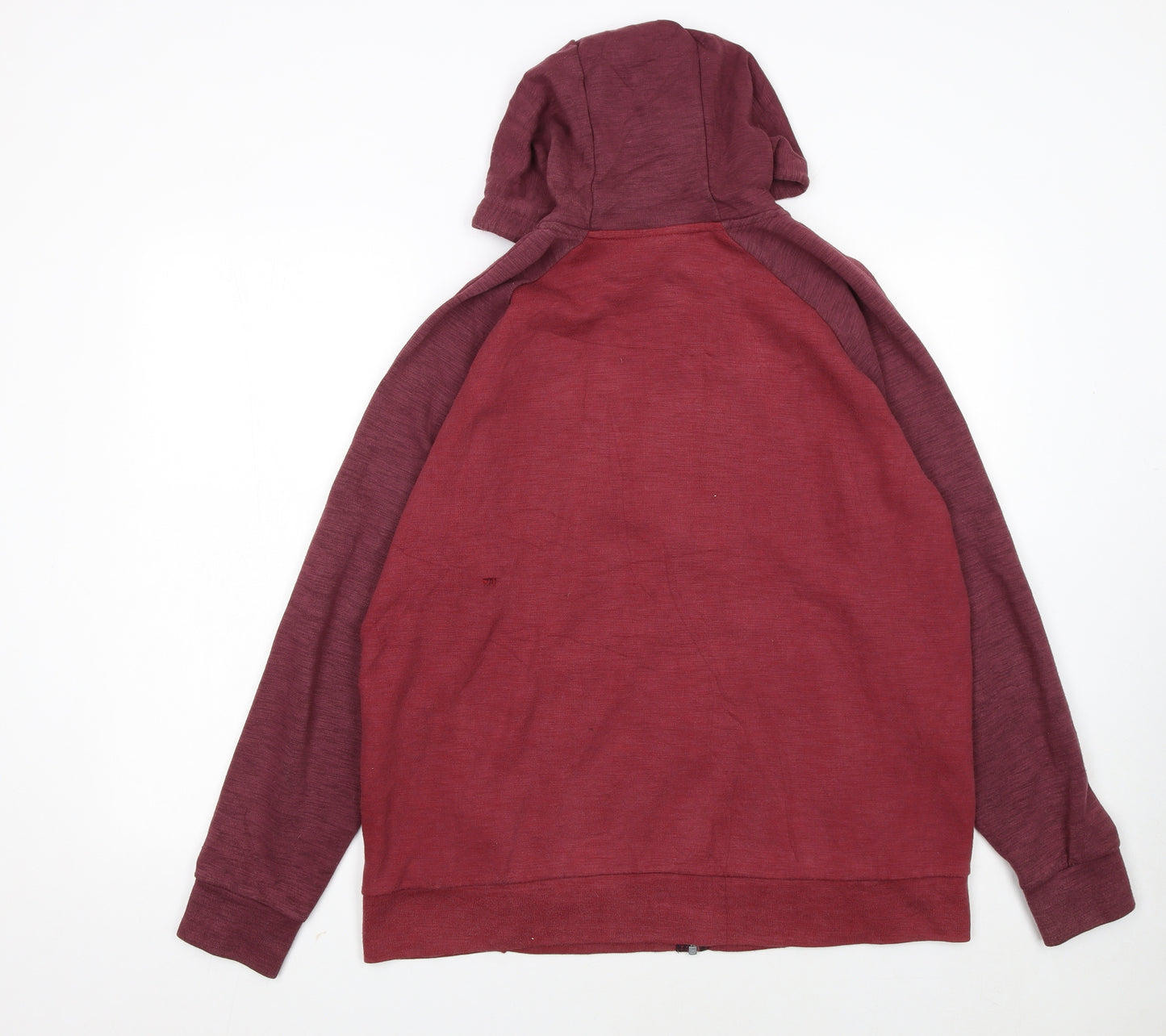 Nike Men's Red Full Zip Hoodie Large Cotton Blend