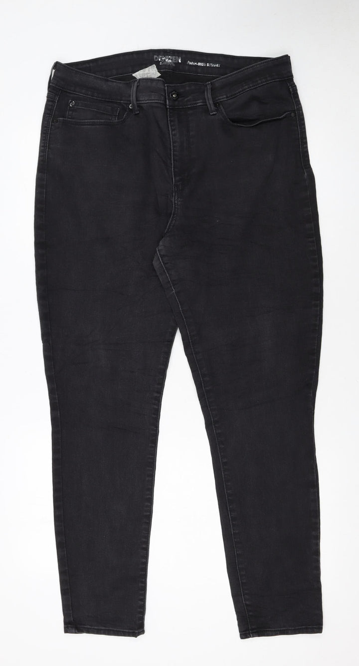 Levi's Women's Black High Rise Skinny Jeans Size 16 Stretch Denim