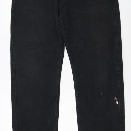 Levi Strauss & Co Men’s Black Straight Regular Fit Jeans 38x32