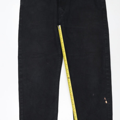 Levi Strauss & Co Men’s Black Straight Regular Fit Jeans 38x32