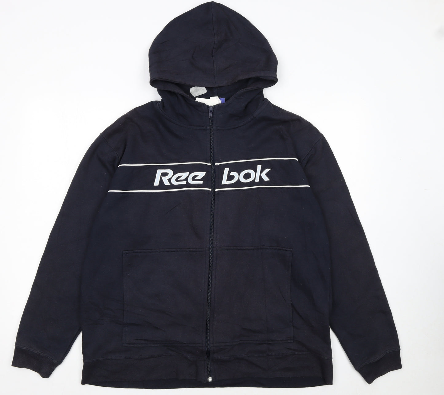 Reebok Men's Blue Full Zip Hoodie Size M Sports Fleece