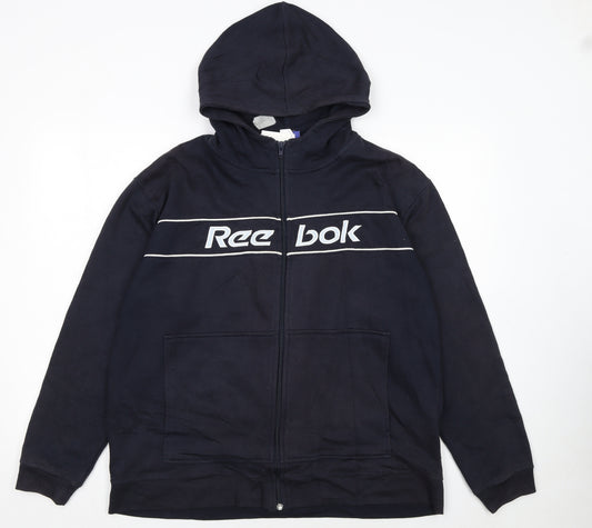 Reebok Men's Blue Full Zip Hoodie Size M Sports Fleece