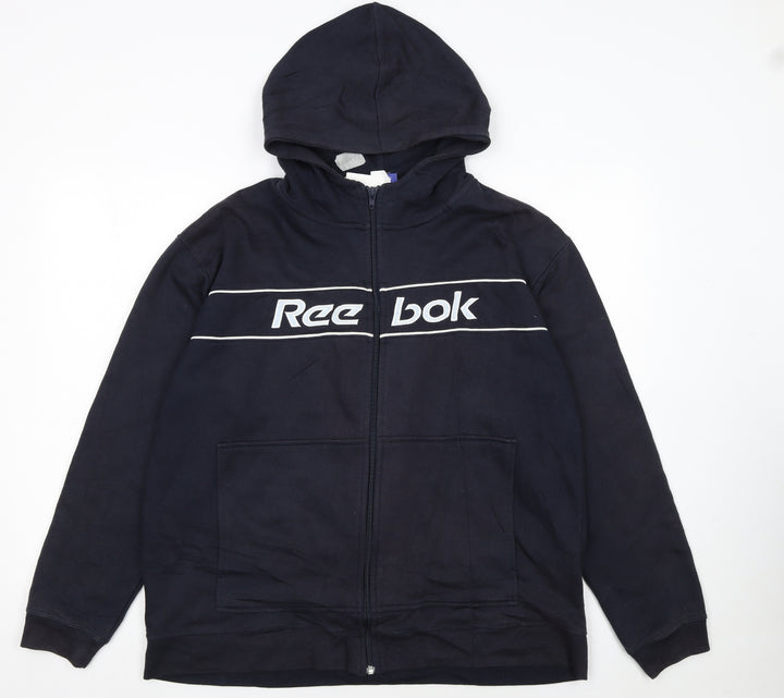Reebok Men's Blue Full Zip Hoodie Size M Sports Fleece