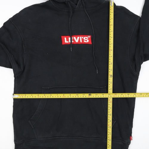 Levi's Women's Black Relaxed Pullover Hoodie Small Cotton Logo