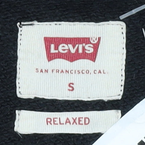 Levi's Women's Black Relaxed Pullover Hoodie Small Cotton Logo
