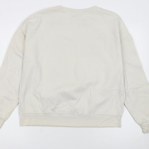 Disney Women Beige Mickey Mouse Pullover Sweatshirt Size S